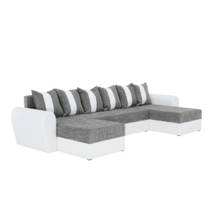 COLTAR TIGER U, FORMA U, ALB SI GRI, DIN TEXTIL SI PIELE ECOLOGICA, UNIVERSAL, SPATIU DEPOZITARE, STIL MODERN, TK - Img 3