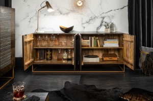 COMODA 177CM, ONYX, DIN LEMN MASIV DE MANGO, STIL VINTAGE INDUSTRIAL, ARTIM GROUP SELECTION - Img 3