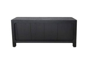 COMODA BACCARAT, 200 CM, NEAGRA, DIN LEMN MASIV DE STEJAR, STIL VINTAGE, B2 - Img 5