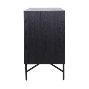 COMODA BLAX, 160 CM, NEAGRA, DIN FURNIR DE STEJAR SI METAL, STIL MODERN, B2 - Img 7