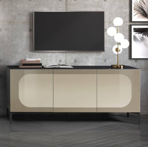 COMODA/BUFET 165CM, KIM BRONZE, COD 4968, STIL MODERN, REALIZATA DIN METAL SI PANOURI ECO - Img 4