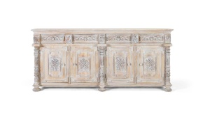 COMODA/BUFET 225CM, ALB ANTICHIZAT, DIN LEMN DE MANGO, GINER Y COLOMER - Img 1