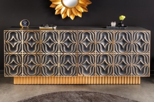 COMODA/BUFET LIVING, SAN MARCO 177CM, LEMN DE MANGO, MULTICOLOR/AURIU, ARTIM GROUP