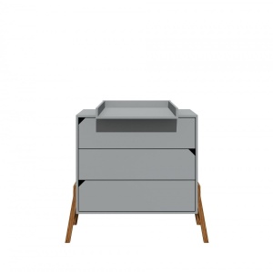 COMODA CU 3 SERTARE PENTRU CAMERA BEBELUS LOTTA GRI DESIGN SCANDINAV BA - Img 5