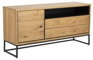 COMODA DIN MDF, FURNIR SI METAL, DALARNA 3, NATUR, STIL INDUSTRIAL, B2