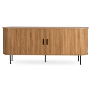 COMODA LIVING 180CM, ARTIM MEBLE, CU 2 USI SI SERTARE, REALIZAT DIN MDF SI METAL, CULOARE STEJAR, STIL MODERN - Img 4