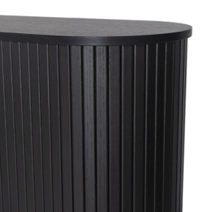 COMODA LIVING 180CM, ARTIM MEBLE, CU 2 USI SI SERTARE, REALIZAT DIN MDF SI METAL, CULOARE NEAGRA, STIL MODERN - Img 6