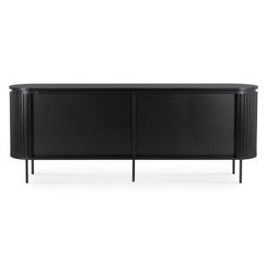 COMODA LIVING 200CM, ARTIM MEBLE, CU 4 USI, REALIZAT DIN MDF SI METAL, CULOARE NEGRU, STIL MODERN - Img 6