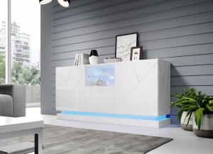 COMODA LIVING, CAMA-QIU-KOM-BI/BI 150CM, MDF LUCIOS, DIVERSE NUANTE, DESIGN MODERN - Img 7