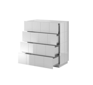 COMODA LIVING, CAMA-REJA-KOM4S-BI/BI, DIN PLACI LAMINATE SI MDF DIVERSE NUANTE, DESIGN MODERN