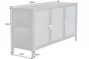 COMODA LIVING, DIN METAL SI STICLA 105CM, AMSTERDAM, DESIGN INDUSTRIAL, ARTIM GROUP SELECTION - Img 7