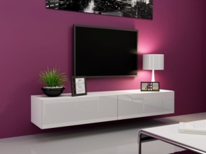 COMODA LIVING RTV VIGO 180 ALB DESIGN MODERN CM