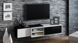 COMODA RTV LIVING SIGMA 1A NEGRU/ALB DESIGN MODERN CM