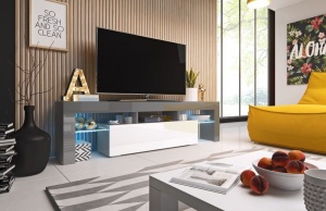 COMODA RTV LIVING TORO 158 GRI/ALB DESIGN MODERN CM