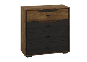 COMODA SHELVE 07 DIN PLACI LAMINATE DE CALITATE CU 4 SERTARE CULOARE STEJAR - Img 1