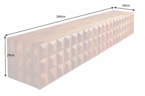 COMODA TV 160CM, VULCANO, DIN LEMN MASIV DE MANGO, ASPECT 3D, ARTIM GROUP SELECTION - Img 7
