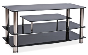 COMODA TV-862 NEGRU/CROM STIL MODERN - Img 1