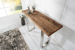 CONSOLA 120CM, BARRACUDA 36649G + 36649, LEMN MASIV SI METAL, DESIGN RUSTIC