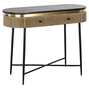 CONSOLA IRONVILLE, 100 CM, NEGRU/AURIU, DIN MDF, MARMURA SI METAL, RICHMOND INTERIORS