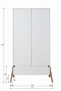 DULAP CU 2 USI PENTRU CAMERA BEBELUSI LOTTA ALB DESIGN SCANDINAV BA - Img 4