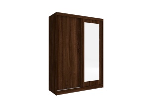 DULAP DORMITOR CU OGLINDA ALASKA 150 STEJAR CIOCOLATIU DESIGN MODERN PSK - Img 2
