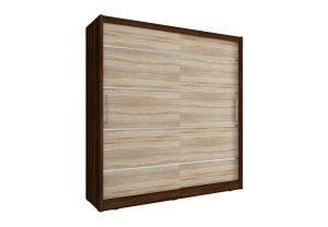 DULAP DORMITOR MAJA 200 STEJAR SONOMA + CIOCOLATIU DESIGN MODERN PSK