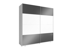 DULAP DORMITOR MIKA MULTI I 200 ALB/NEGRU DESIGN MODERN PSK