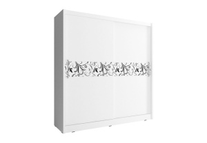 DULAP DORMITOR WIKI V C 180 ALB/NEGRU DESIGN MODERN PSK