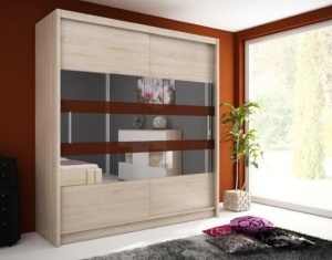 DULAP DORMITOR WIKI VI 180 STEJAR SONOMA DESIGN MODERN PSK - Img 1