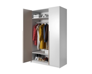DULAP DORMITOR XELO 140 ALB/STEJAR - DESIGN MODERN - Img 6