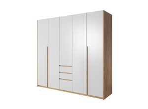 DULAP DORMITOR XELO ALB/STEJAR - DESIGN MODERN - Img 3