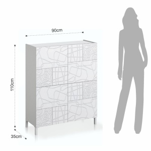 DULAP LIVING 90CM, EDDY GRAPHIC, COD 5068, STIL MODERN, REALIZATA PANOURI LAMINATE, USI SEMIGRAFIATE - Img 6