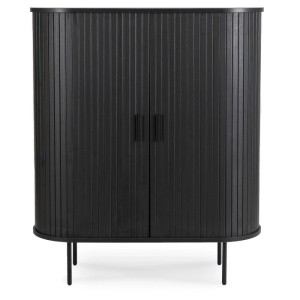 DULAP LIVING, ARTIM MEBLE,100CM, CU 2 USI GLISANTE, REALIZAT DIN MDF SI METAL, CULOARE NEAGRA, STIL MODERN - Img 5