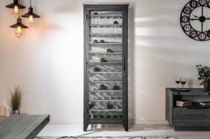 DULAP PENTRU STICLE, BODEGA 185CM, COD 40450, METAL SI LEMN PIN - Img 1