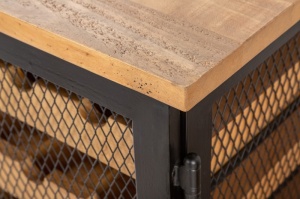 DULAP PENTRU VINURI 127CM, BODEGA COD 40458, LEMN MASIV DE PIN, DESIGN INDUSTRIAL - Img 3