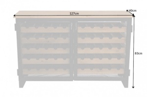 DULAP PENTRU VINURI 127CM, BODEGA COD 40458, LEMN MASIV DE PIN, DESIGN INDUSTRIAL - Img 7