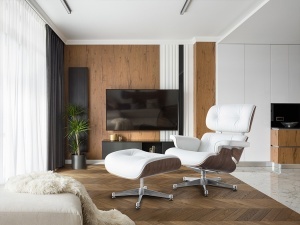 EAMES ALB, FORMAT DIN FOTOLIU+ TABURET, PIELE, FURNIR CURBAT SI METAL, DESIGN MODERN, SCHULLER