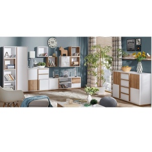 ETAJERA KNOX E8, NUC SELECT/ALB, DIN PAL MELAMINAT, STIL MODERN, TK - Img 3