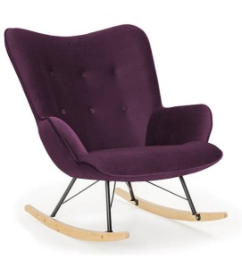 FOTOLIU BALANSOAR CHERUB ROCKER, BORDO, CONFECTIONAT DIN LEMN DE FAG, METAL SI TEXTIL