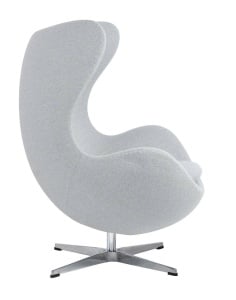 FOTOLIU CONFORTABIL EGG CLASSIC, GRI DESCHIS 17/CROM, DIN CASMIR SI METAL, STIL MODERN B2 - Img 3