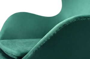 FOTOLIU CONFORTABIL EGG CLASSIC VELVET, VERDE/CROM, DIN CATIFEA SI METAL, STIL MODERN - Img 3