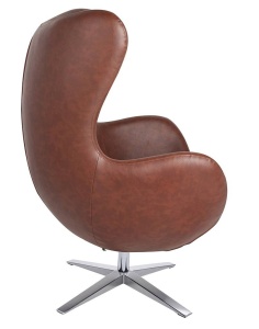 FOTOLIU CONFORTABIL EGG SZEROKI, MARO INCHIS/CROM, DIN PIELE ECOLOGICA SI METAL, STIL MODERN - Img 3