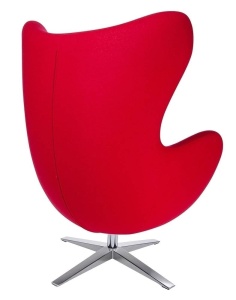 FOTOLIU CONFORTABIL EGG SZEROKI, ROSU 1/CROM, DIN CASMIR SI METAL, STIL MODERN - Img 3