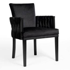 FOTOLIU CONFORTABIL ELIS, NEGRU/NEGRU, STIL MODERN, CONFECTIONAT DIN LEMN DE FAG SI CATIFEA