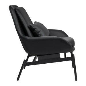 FOTOLIU CONFORTABIL LAZY, NEGRU, DIN PIELE ECOLOGICA SI METAL, STIL MODERN - Img 4