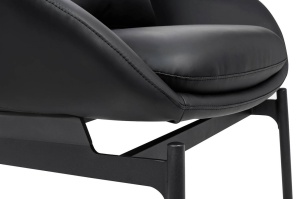 FOTOLIU CONFORTABIL LAZY, NEGRU, DIN PIELE ECOLOGICA SI METAL, STIL MODERN - Img 5