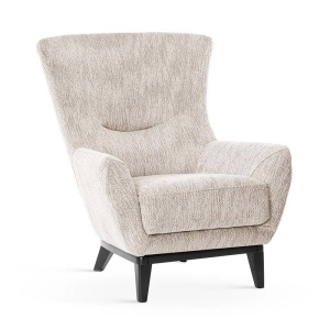 FOTOLIU CONFORTABIL ROSCO, BEJ/NEGRU, STIL CLASIC, CONFECTIONAT DIN LEMN DE FAG SI TEXTIL