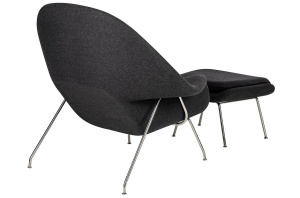 FOTOLIU CU TABURET, COZY, GRI GRAFIT 4/CROM, CU TAPITERIE DIN CASMIR, STIL MODERN - Img 3