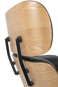 FOTOLIU DE RELAXARE DE LUX, ARTIM LOUNGE HM, REALIZAT PIELE NATURALA ITALIANA SI LEMN, CULOARE NEGRU/FRASIN, STIL EAMES - Img 9