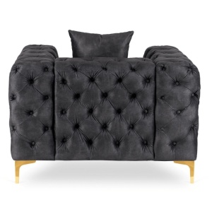 FOTOLIU DEOSEBIT, ARTIM MEBLE, MATERIAL TEXTIL( CATIFEA) SI SUPORT METALIC, CULOARE NEAGRA/AURIU, STIL MODERN - Img 5